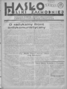 Hasło Polski Zachodniej: niezależny tygodnik chrześcijańsko-narodowy poświęcony zagadnieniom kombatanckim 1936.10.11 R.3 Nr40/41