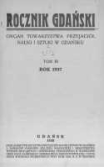 Rocznik Gdański. Organ Towarzystwa Przyjaciół Nauki i Sztuki w Gdańsku. 1937 T.11