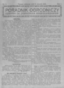 Poradnik Ogrodniczy. 1920.01.11 R.1 nr2