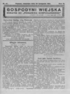 Gospodyni Wiejska. 1921.11.20 R.6 nr47