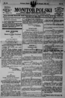 Monitor Polski. Dziennik Urzędowy Rzeczypospolitej Polskiej. 1923.11.27 R.6 nr270