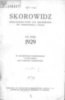 Skorowidz działalności stowarzyszenia Pań Miłosierdzia Św. Wincentego à Paulo za rok 1929 w archidiecezji gnieźnieńskiej i poznańskiej oraz diecezji chełmińskiej