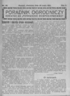 Poradnik Ogrodniczy. 1921.05.29 R.2 nr22