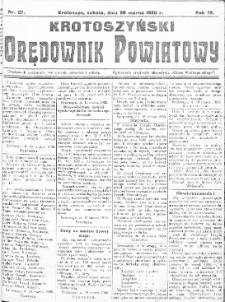 Krotoszyński Orędownik Powiatowy 1920.03.20 R.72 Nr27