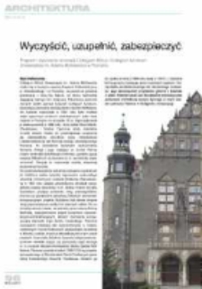 Wyczyścić, uzupełnić, zabezpieczyć: Program i wykonanie renowacji Collegium Minus i Collegium Iuridicum Uniwersytetu im. Adama Mickiewicza w Poznaniu