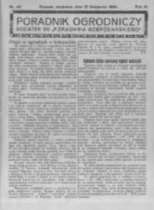 Poradnik Ogrodniczy. 1922.11.12 R.3 nr46