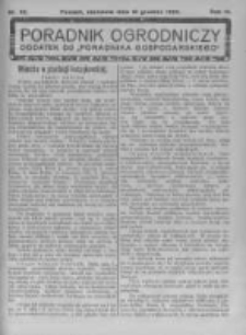 Poradnik Ogrodniczy. 1922.12.10 R.3 nr50