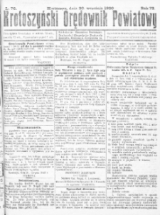 Krotoszyński Orędownik Powiatowy 1920.09.20 R.72 Nr76
