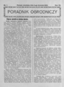 Poradnik Ogrodniczy. 1926.01.03 R.7 nr1