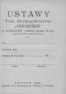 Ustawy Tow. Przemysłowców "Sobieski" w Poznaniu - prawy brzeg Warty; stowarzyszenie zarejestrowane