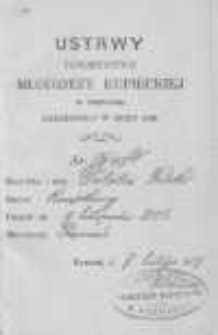 Ustawy Towarzystwa Młodzieży Kupieckiej w Poznaniu założonego w roku 1821