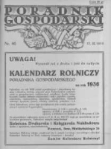 Poradnik Gospodarski. Pismo Tygodniowe. 1935.11.17 R.46 nr46
