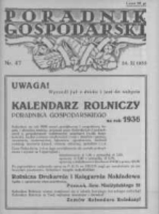 Poradnik Gospodarski. Pismo Tygodniowe. 1935.11.24 R.46 nr47