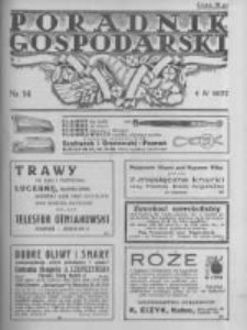 Poradnik Gospodarski. Pismo Tygodniowe. 1937.04.04 R.48 nr14