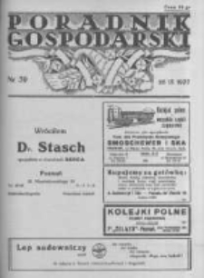 Poradnik Gospodarski. Pismo Tygodniowe. 1937.09.26 R.48 nr39