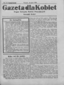 Gazeta dla Kobiet: organ Związku Kobiet Pracujących 1924 sierpień Nr8 (związkowy)
