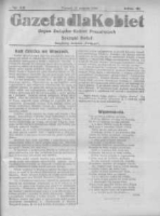 Gazeta dla Kobiet: organ Związku Kobiet Pracujących 1924.08.15 R.3 Nr28