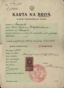 Karta na broń - Józef Kobylański