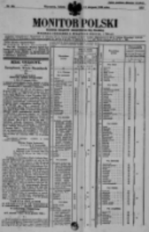 Monitor Polski. Dziennik Urzędowy Rzeczypospolitej Polskiej. 1938.08.13 R.21 nr184