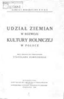 Udział ziemian w rozwoju kultury rolniczej w Polsce
