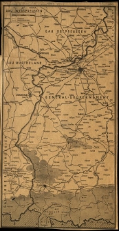 Mapa niemieckich guberni na terenie Polski. Wycinek z bliżej nie określonej gazety niemieckiej