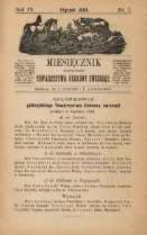Miesięcznik Galicyjskiego Towarzystwa Ochrony Zwierząt 1884 Nr1