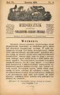 Miesięcznik Galicyjskiego Towarzystwa Ochrony Zwierząt 1884 Nr6