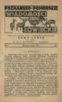 Poznańsko-Pomorskie Wiadomości Łowieckie 1933 Nr1