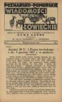 Poznańsko-Pomorskie Wiadomości Łowieckie 1933 Nr5