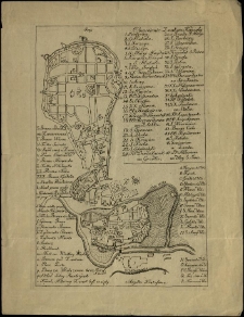 Plan starego Krakowa ze spisem ulic i obiasnieniami