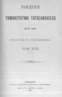 Pamiętnik Towarzystwa Tatrzańskiego. 1898 T.19