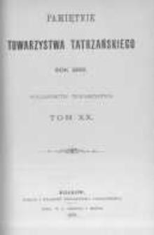 Pamiętnik Towarzystwa Tatrzańskiego. 1899 T.20