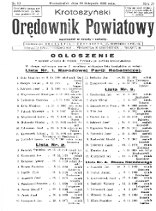 Krotoszyński Orędownik Powiatowy 1932.11.28 R.57 Nr92