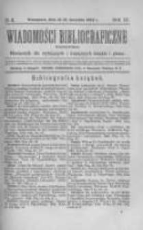 Wiadomości Bibliograficzne Warszawskie. 1884 R.3 nr3