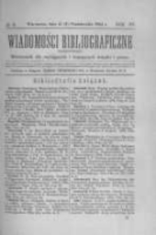 Wiadomości Bibliograficzne Warszawskie. 1884 R.3 nr9