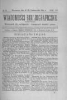 Wiadomości Bibliograficzne Warszawskie. 1884 R.3 nr9