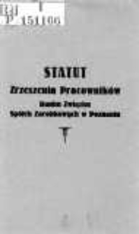 Statut Zrzeszenia Pracowników Banku Związku Spółek Zarobkowych w Poznaniu