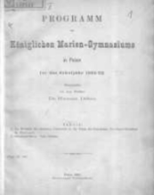 Programm des Königlichen Marien-Gymnasiums zu Posen für das Schuljahr 1882/83
