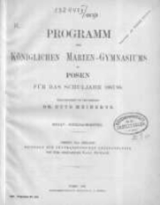 Programm des Königlichen Marien-Gymnasiums zu Posen für das Schuljahr 1887/88