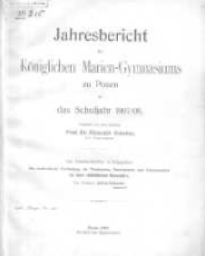 Jahresbericht des Königlichen Marien-Gymnasiums zu Posen für das Schuljahr 1907/08