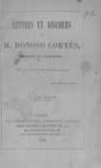 Lettres et discours de M. Donoso Cort&egrave;s, traduits de L'espagnol