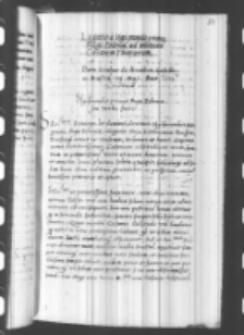 Legatio a Sigismundo primo rege Poloniae ad Solimanum caesarem Thurcorum data Erasmo de Kretkow castellano Brestensi, Kraków 7 V 1538