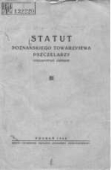Statut Poznańskiego Towarzystwa Pszczelarzy