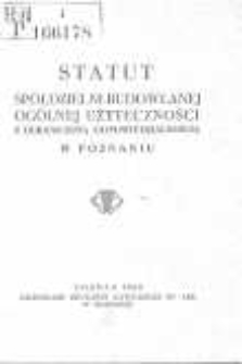 Statut Spółdzielni Budowlanej Ogólnej Użyteczności z ograniczoną odpowiedzialnością w Poznaniu