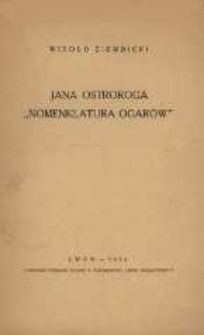 Jana Ostroroga "Nomenklatura ogarów"