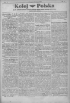 Kolej Polska: tygodnik poświęcony zagadnieniom i rozwojowi polskich dróg żelaznych, sprawom zawodowym i życiu kolejarzy: bezplatny dodatek do "Postępu" 1922.02.25 R.2 Nr8