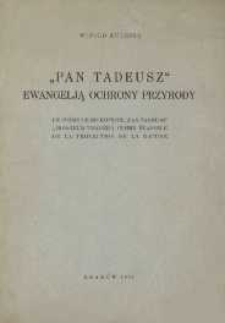 "Pan Tadeusz" ewangelją ochrony przyrody