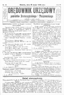Orędownik Urzędowy Powiatów Krotoszyńskiego i Pleszewskiego 1928.05.19 R.55 Nr40