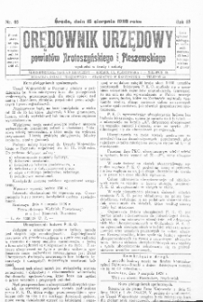 Orędownik Urzędowy Powiatów Krotoszyńskiego i Pleszewskiego 1928.08.15 R.55 Nr65