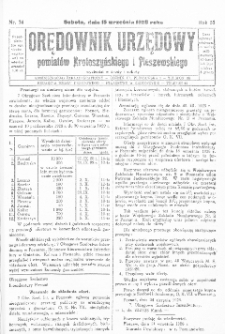 Orędownik Urzędowy Powiatów Krotoszyńskiego i Pleszewskiego 1928.09.15 R.55 Nr74